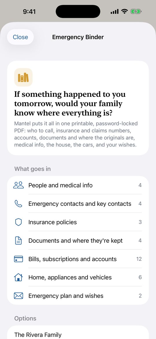 Emergency Binder: what goes into the locked PDF for your family.